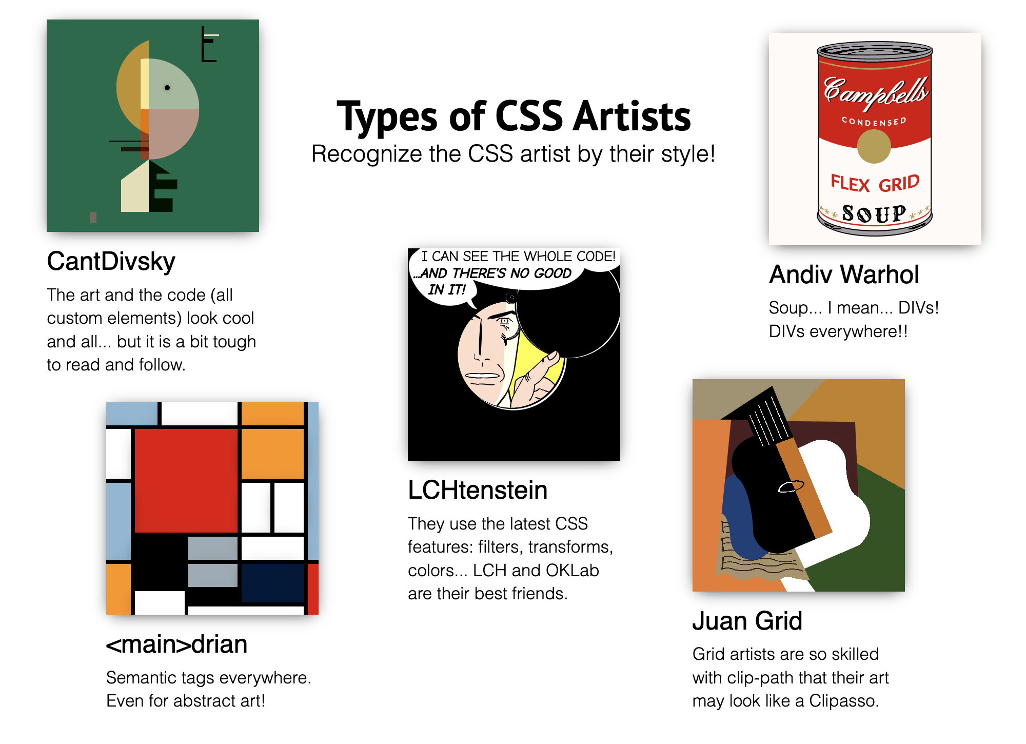 Recognize the CSS artist by their style!